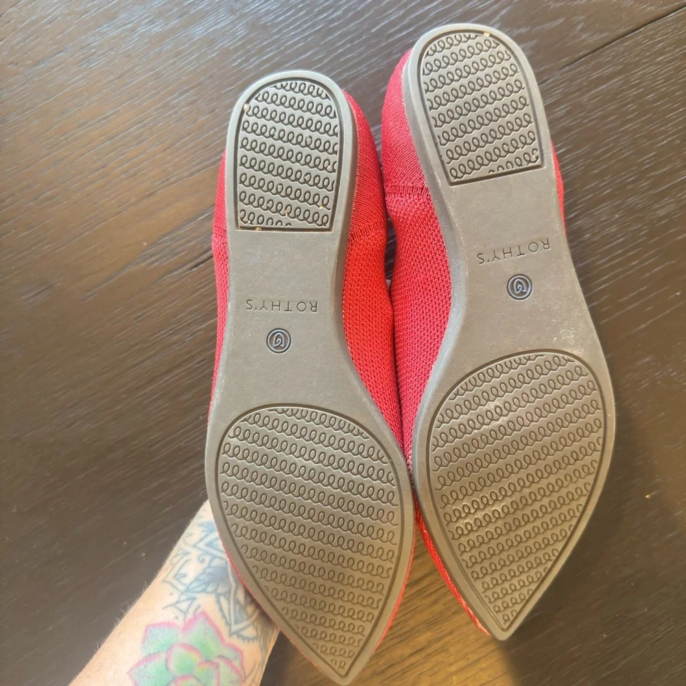 Rothy's Bold Red Pointed Flats - Picture 5 of 5